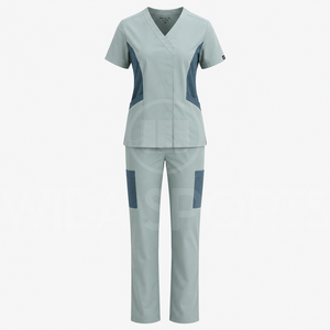 Custom Breathable Unisex Medical <b>Scrub</b> Sets Needle Detection Seamless Fusing Polyester/Cotton Twill Fabric Nursing OEM Service - Product Image 2