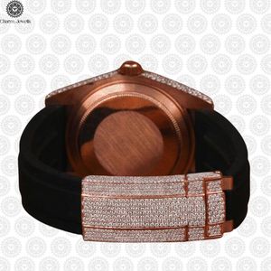 Charm Jewells Reloj de moda de lujo para mujer, caja de acero inoxidable en oro rosa, correa de silicona, movimiento de cuarzo analógico, cristal de zafiro - Product Image 3