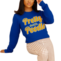 Sweat-shirt d'hiver en polaire bleu Pretty Poodle, doux et de qualité supérieure, 100% coton, doublé, à capuche, broderie frontale Sigma Gamma Rho Greek