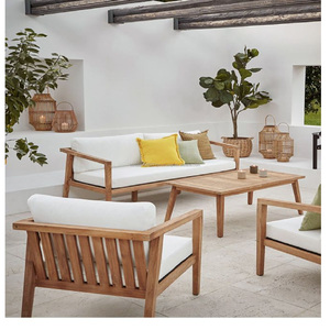Sofá de patio de teca para exteriores, hecho en Indonesia, muebles de madera maciza - Product Image 1