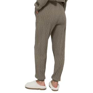 Custom Cable <b>Knit</b> Winter Bliss Hoodie & Pant <b>Set</b> Women Cozy Winter Loungewear OEM Private Label Knitwear Supplier - Product Image 4