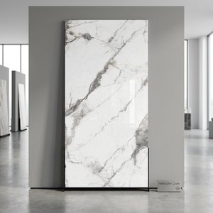 Dalles en pierre frittée flexible Bianco White Clay And Porcelain 1600x3200mm pour revêtement mural imperméable, imitation marbre - Product Image 5