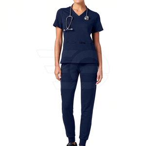 Lightweight Custom Logo Medical <b>Scrubs</b> Set 100% Cotton Hospital Workwear Professional Comfortable Uniform High Quality - Product Image 3