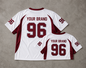 Maillot de football américain unisexe personnalisé avec sublimation de numéros, coupe courte et oversize, vente en gros, service OEM de logo personnalisé, T-shirts - Product Image 4