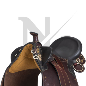 Silla de montar australiana de cuero genuino de vaca, asiento profundo, ajustable, para equitación de resistencia y senderismo profesional, con armazón de madera - Product Image 3
