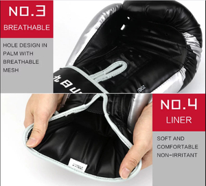 Professional Muay Thai <b>Style</b> Punching Gloves Winning Design <b>Gel</b> Sparring Training Gloves Cowhide PU Leather Boxing Martial Arts - Product Image 3