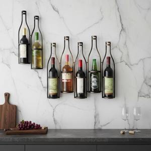 Support mural moderne en forme de bouteille pour bouteilles, idéal pour sauces de cuisine, bar à domicile, événements et banquets, présentoir pour zone vin - Product Image 3