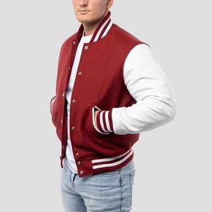 Veste universitaire en cuir sur mesure pour hommes, veste bomber premium, veste de baseball décontractée streetwear pour hommes - Product Image 1