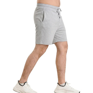 Men's Gray Solid Polyester/Nylon Bermuda Shorts Drawstring Closure Elastic Waist Pockets Casual Breathable Quick Dry Short - Product Image 2