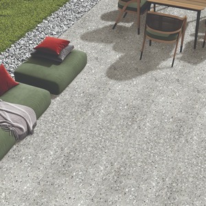 Carrelage mural et de sol en porcelaine à finition sculptée Neo Terrazzo moderne, multi-tailles, pour la décoration intérieure des hôtels et villas de luxe - Product Image 3