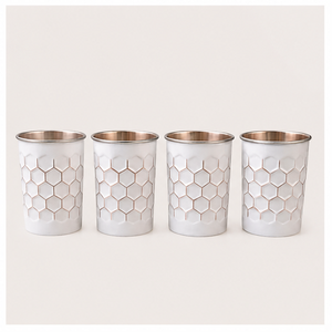 Premium White Powder Coated Pure <b>Copper</b> Tumbler Set with Modern Water Glass for Healthy Hydration & Home Decor - Product Image 3