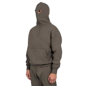 Sweat à capuche intégral zippé pour homme, imprimé personnalisé brodé, délavé à la pierre, thermique, 100% coton, imperméable, respirant - Product Image 1