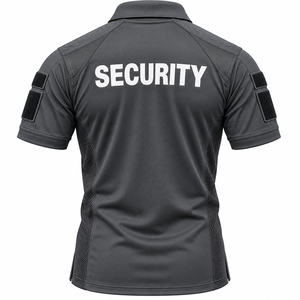 Polo de sécurité pour hommes de haute qualité, séchage rapide, empiècements latéraux en mesh, manches avec patch, couleur unie, logo personnalisé, polyester/coton, tout inclus - Product Image 2