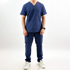 Ensemble de blouses médicales pour hommes avec plusieurs espaces de rangement, vêtements d'hôpital d'été, 100% coton, séchage rapide, haute qualité, doux, confortable, livraison rapide - Product Image 1
