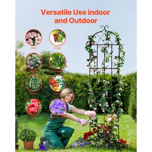 Set di 4 tralicci da giardino in metallo antiruggine 87 x 20 pollici per rose rampicanti da esterno - Recinzioni, tralicci e cancelli - Product Image 4