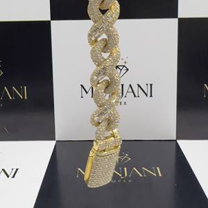 IGI Certified VVS Diamond Hip Hop Style Gold Plated S925 Silver Jewelry Custom baguette Cut Fine Chain & Link Bracelets for <b>Men</b> - Product Image 3