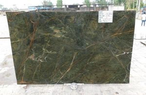 แผ่นหินทราเวอร์ทีนสีเขียว ขนาด 347x205 ซม. ผิวขัดเงา ดีไซน์ทันสมัย สำหรับเคาน์เตอร์ครัว ผนังวิลล่า - Product Image 4