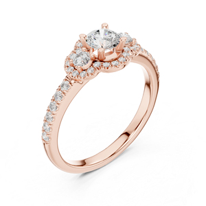 แหวนแต่งงานเพชรทรงกลมเพาะเลี้ยงในห้องปฏิบัติการทองคำขาว 14K สำหรับผู้หญิง |   เพชรที่เพิ่งเพาะเลี้ยง - Product Image 4