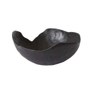 Cuenco negro de estilo francés, objeto decorativo para mesa, cuencos para servir ensaladas de frutas de Metal, cuenco americano portátil de buena calidad para fiestas - Product Image 1