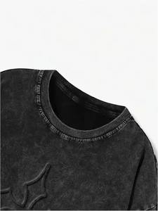 Camiseta de Hombre Estilo Hip Hop, Lavada con Ácido, 100% Algodón, Corte Holgado, Estilo Urbano, Diseño Personalizado de Alta Calidad - Product Image 5