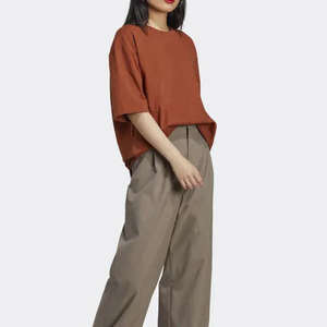 Camiseta Básica para Mujer, Ecológica, Corte Regular, Mezcla de Algodón Suave, Informal, Transpirable, de Secado Rápido, para Primavera - Product Image 3