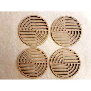 Sous-verre en bois gravé au laser de qualité supérieure - Tapis de table à motif géométrique islamique - Vaisselle en bois élégante et écologique pour cadeaux de mariage - Product Image 3