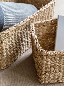 Ensemble de 2 paniers rectangulaires naturels faits à la main, paniers de rangement, vente en gros, écologiques, fabriqués au Vietnam - Product Image 6