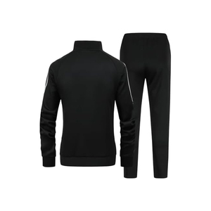 Conjunto Deportivo para Mujer, Color Negro Sólido, Manga Larga, Cierre Frontal con Cremallera, Pantalones Deportivos, Transpirable, Corte Regular, 100% Poliéster - Product Image 2