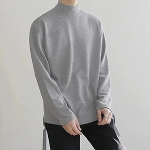 Autumn Winter <b>Men's</b> Trendy Slim Fit Top 100% Cotton Double Sided Fleece <b>Base</b> <b>Layer</b> with Turtle Neck Plus Size Smooth - Product Image 6