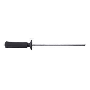 Couteaux de cuisine à manche riveté noir avec lames argentées, ciseaux à bloc brun et aiguiseur pour trancher, hacher et préparer les aliments - Product Image 3
