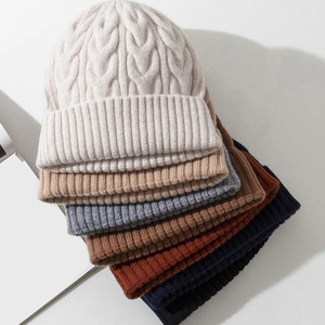 Gorro de Punto Cálido con Puño Elástico, Gorro de Invierno para Hombre y Mujer, Gorro de Punto con Borla - Product Image 4