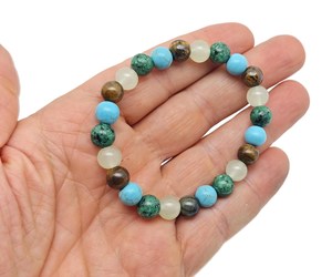 Pulsera de Piedras Naturales Curativas, Turquesa, Ojo de Tigre, 8mm, Cuentas Elásticas, Yoga, Meditación, Chakra, para Mujeres y Hombres - Product Image 2