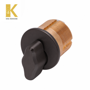 Serrure à cylindre mécanique à bouton rotatif en laiton bronze huilé 28 mm pour la sécurité des portes d'entrée - Product Image 1