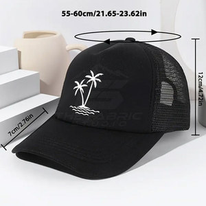 Gorra de camionero hecha en Pakistán con panel frontal bordado, parte trasera de malla transpirable, ajuste adaptable y diseño atemporal para uso casual. - Product Image 3
