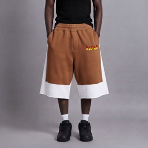 High Quality Men's Canvas <b>Shorts</b> Cotton/Polyester Mid Waist Solid Color Streetwear Baggy Fit Hip Hop <b>Joggers</b> - Product Image 1