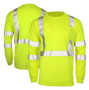 Camisetas de Trabajo de Alta Visibilidad Reflectantes para Hombre, Camiseta de Seguridad de Secado Rápido - Product Image 3
