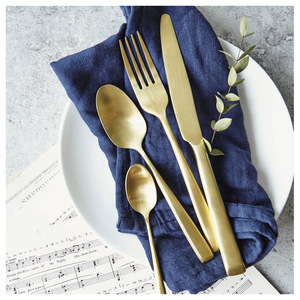Matte Rose Gold Cutlery Set Stainless Steel Copper <b>Flatware</b> For Modern Wedding & Fine Dining Table Decoration Rust Resistant - Product Image 6