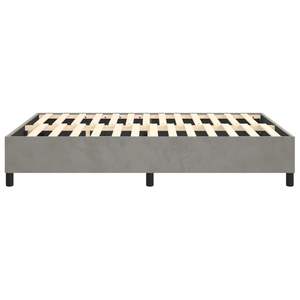 Base de Cama Queen Tapizada en Terciopelo Gris Claro con Madera Contrachapada - Product Image 6