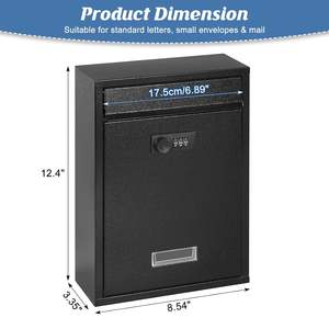 <b>Lockable</b> Metal Mail <b>Box</b> Durable Rustproof Construction for Independent Houses Gated Premises India-Secure Entry Modern Design - Product Image 2