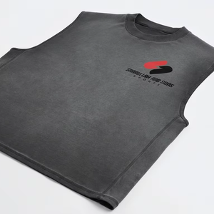 Logo Custom Plus Size Breathable Sporty Gym Fitness Workout Athletic Running Training Muscle Cotton <b>Stringer</b> Crop <b>Vest</b> Tank Top - Product Image 2