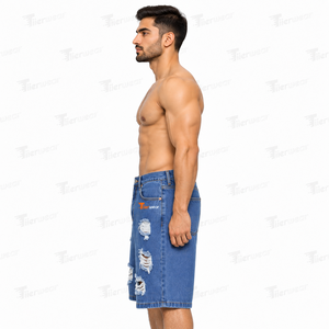 Shorts en jean pour hommes, mode décontractée, coton extensible, style streetwear, été, OEM, marque privée, fournisseur d'usine - Product Image 3