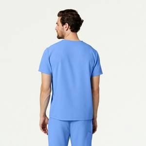 Uniformes médicos personalizados al por mayor con logotipo OEM ODM para hombre, conjunto de uniforme quirúrgico transpirable de tela de lana con spandex/poliéster para hombre - Product Image 3