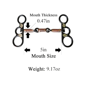 Bocado de entrenamiento para caballo de estilo western, de hierro dulce con alambre de cobre envuelto, con hojas plateadas y diseño de limpieza de mejillas - Product Image 3