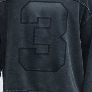 Sweat-shirt à col rond surdimensionné pour homme, 100% coton, molleton français, imprimé en relief sur le devant, vêtement décontracté unisexe pour l'hiver - Product Image 5