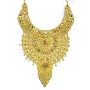 Wholesale Brass 14K18K24K Micron Gold Filled Heavy <b>Bridal</b> Long Necklaces Set Traditional Dubai Style Fashion Jewelry Oro Joyeria - Product Image 4