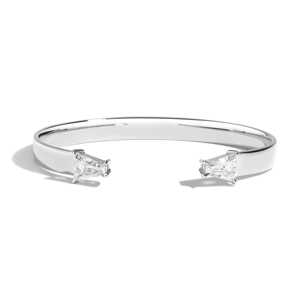 Cuff Bracelets Open <b>Bangle</b> Geometric Custom 14K 18K <b>Solid</b> <b>Gold</b> 2 Carat Trillion Lab Grown Diamond Jewelry Manufacturer Wholesale - Product Image 1