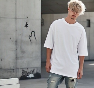 New 260-280G Pure Cotton O Neckline Heavyweight <b>Tshirt</b> Hip Hop Boxy Fit Oversized 100% cotton T-shirt for <b>men</b> loose fit - Product Image 2