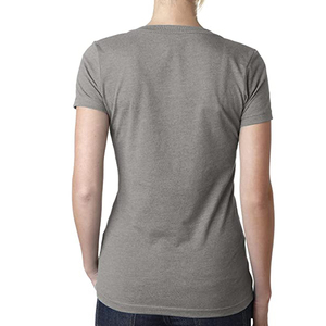 T-shirt décontracté pour femme, col en V, grande taille, séchage rapide, coton et polyester, été, longueur courte, broderie, imprimé, bouton, couleur gris, col en V - Product Image 4