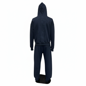 High Quality 450gsm Cotton Hoodies and Sweatpants Unisex Sweatsuits Custom allover printed Logo Zipper <b>Tracksuit</b> Set for Men - Product Image 2