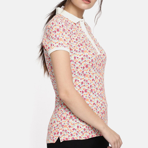 Chemises polo pour femmes en coton 100% imprimé, coupe élégante et confortable, tissu respirant et doux, parfaites pour les tenues décontractées de tous les jours - Product Image 3